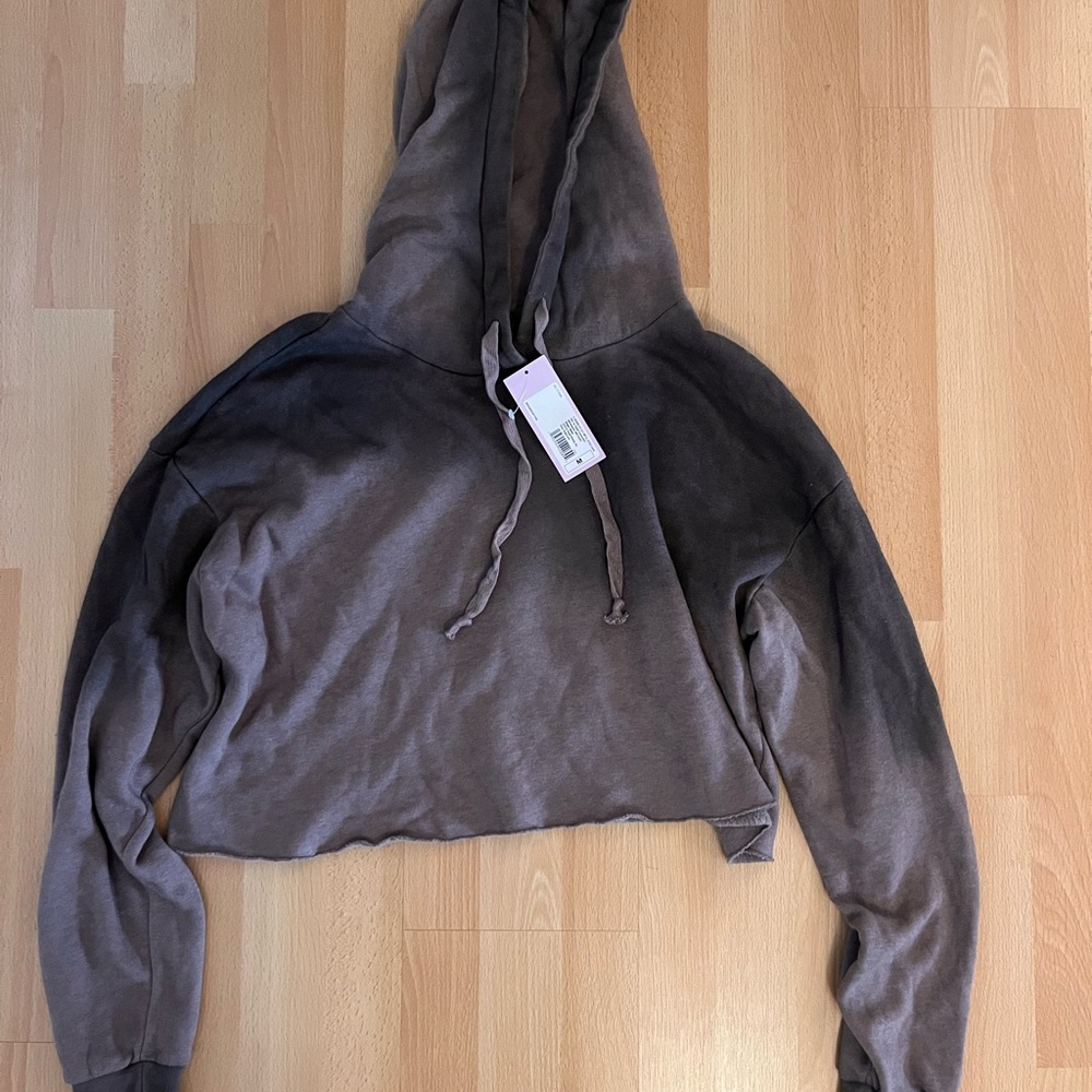 Wild Fable Brown Ombre Cropped Hoodie Sweater